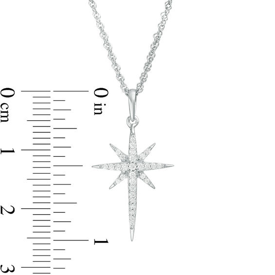1/8 CT. T.w. Diamond Eight-Point Star Pendant in 10K White Gold