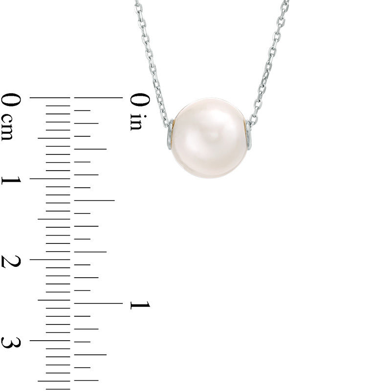 Main Image 2 of IMPERIAL® 9.0-10.0mm Freshwater Cultured Pearl Threaded Necklace in Sterling Silver-20"