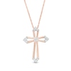 Thumbnail Image 1 of 1/15 CT. T.W. Diamond Cross Outline Pendant in 10K Rose Gold