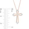 Thumbnail Image 3 of 1/15 CT. T.W. Diamond Cross Outline Pendant in 10K Rose Gold
