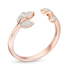 Thumbnail Image 3 of 1/15 CT. T.W. Diamond Leaf Open Ring in 10K Rose Gold
