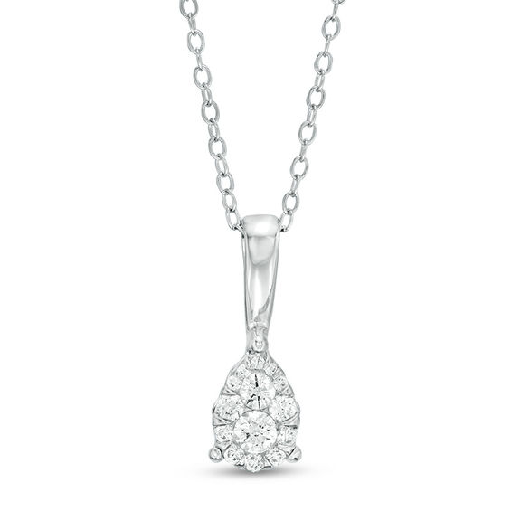 3/8 CT. T.W. Composite Diamond Teardrop Pendant in 14K White Gold 3/8 CT. T.W. Composite Diamond Teardrop Pendant in 14K White Gold