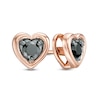 1/4 CT. T.W. Black Diamond Solitaire Heart Stud Earrings in 10K Rose Gold
