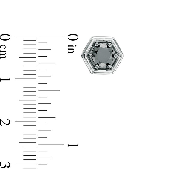 1 CT. T.W. Enhanced Black Diamond Solitaire Hexagon Stud Earrings in 10K White Gold 1 CT. T.W. Enhanced Black Diamond Solitaire Hexagon Stud Earrings in 10K White Gold