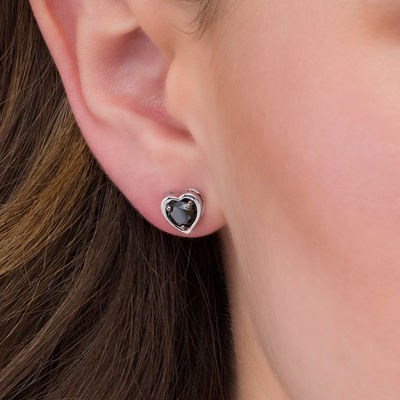 1 ct tw black diamond earrings