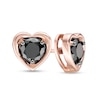 Thumbnail Image 1 of 1 CT. T.W. Black Diamond Solitaire Heart Stud Earrings in 10K Rose Gold