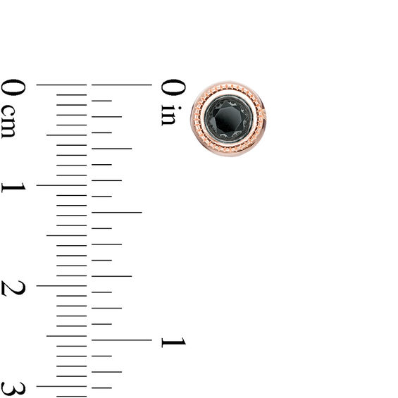 5/8 CT. T.W. Enhanced Black Diamond Bezel-Set Solitaire Vintage-Style Stud Earrings in 10K Rose Gold 5/8 CT. T.W. Enhanced Black Diamond Bezel-Set Solitaire Vintage-Style Stud Earrings in 10K Rose Gold