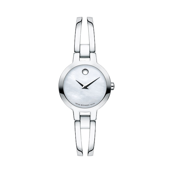 Ladies' Movado AmorosaÂ®Bangle Watch with White Mother-of-Pearl Dial (Model: 0607357)