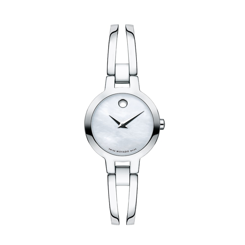 Main Image 1 of Ladies' Movado Amorosa®Bangle Watch with White Mother-of-Pearl Dial (Model: 0607357)