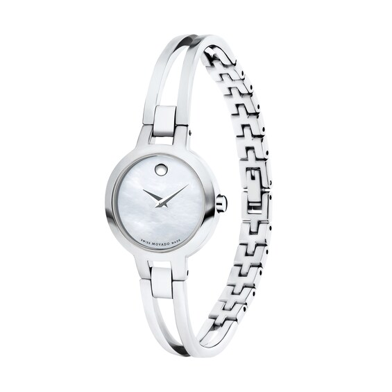 Ladies' Movado AmorosaÂ®Bangle Watch with White Mother-of-Pearl Dial (Model: 0607357)