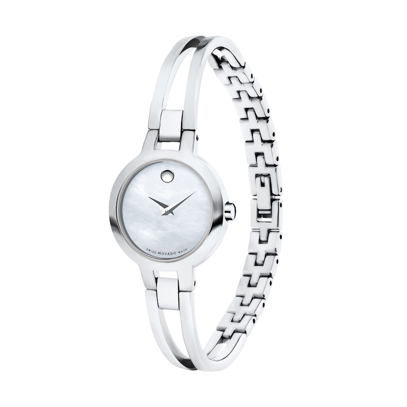 Main Image 2 of Ladies' Movado Amorosa®Bangle Watch with White Mother-of-Pearl Dial (Model: 0607357)