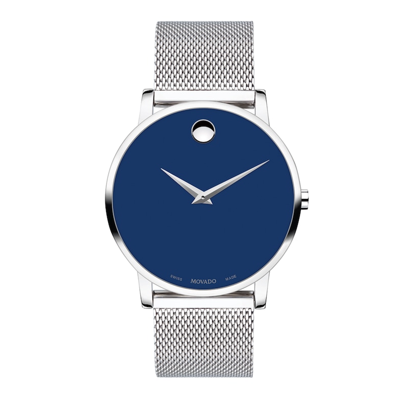 Men's Movado Museum® Classic Mesh Watch with Blue Dial (Model: 0607349)