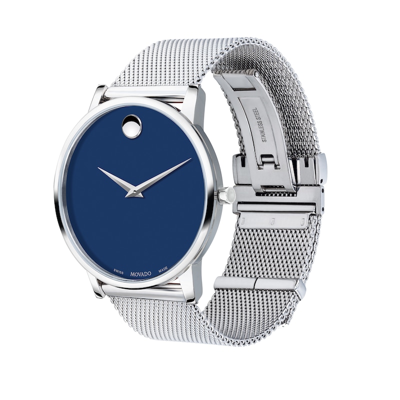 Men's Movado Museum® Classic Mesh Watch with Blue Dial (Model: 0607349)