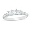 Thumbnail Image 1 of 1 CT. T.W. Princess-Cut Diamond Past Present Future® Engagement Ring in 10K White Gold