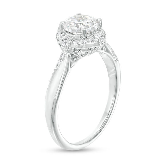 1-1/4 CT. T.W. Diamond Frame Bypass Engagement Ring in 14K White Gold 1-1/4 CT. T.W. Diamond Frame Bypass Engagement Ring in 14K White Gold