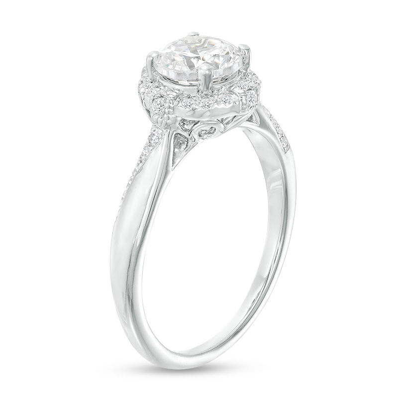 Main Image 2 of 1-1/4 CT. T.W. Diamond Frame Bypass Engagement Ring in 14K White Gold