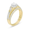 Thumbnail Image 2 of 1/2 CT. T.W. Diamond Frame Twist Shank Bridal Set in 10K Gold