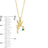 Thumbnail Image 2 of Child’s Disney Twinkle Tinker Bell Emerald Pendant in 14K Gold - 15"