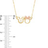 Thumbnail Image 2 of Child’s Disney Twinkle Mickey Mouse & Minnie Mouse White Sapphire Interlocking Necklace in 14K Two-Tone Gold - 15"