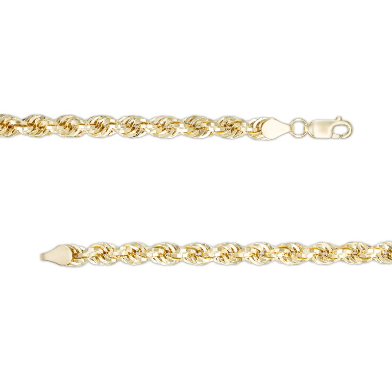 Main Image 3 of 5.0mm Glitter Rope Chain Necklace in Hollow 10K Gold - 22"