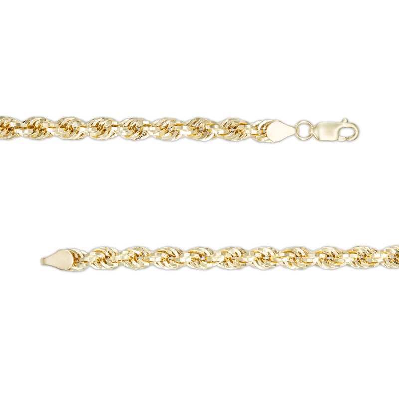 5.0mm Glitter Rope Chain Necklace in Hollow 10K Gold - 22"