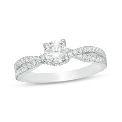 5 8 Ct T W Diamond Twist Engagement Ring In Platinum I Si2 Zales