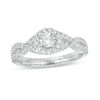 Thumbnail Image 0 of 1/2 CT. T.W. Diamond Frame Twist Engagement Ring in Platinum (I/SI2)