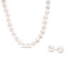 Thumbnail Image 0 of IMPERIAL® 6.5-7.0mm Cultured Akoya Pearl Strand Necklace and Stud Earrings Set with 14K Gold Clasp