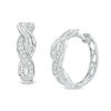 Thumbnail Image 1 of 1/2 CT. T.W. Diamond Twist Hoop Earrings in Sterling Silver