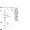 Thumbnail Image 3 of 1/2 CT. T.W. Diamond Twist Hoop Earrings in Sterling Silver