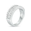 Thumbnail Image 2 of 1 CT. T.W. Baguette and Round Diamond Triple-Row Ring in 10K White Gold