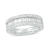 Thumbnail Image 1 of 1 CT. T.W. Baguette and Round Diamond Triple-Row Ring in 10K White Gold