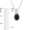 Thumbnail Image 3 of Oval Onyx and White Topaz Multi-Row Pendant in Sterling Silver