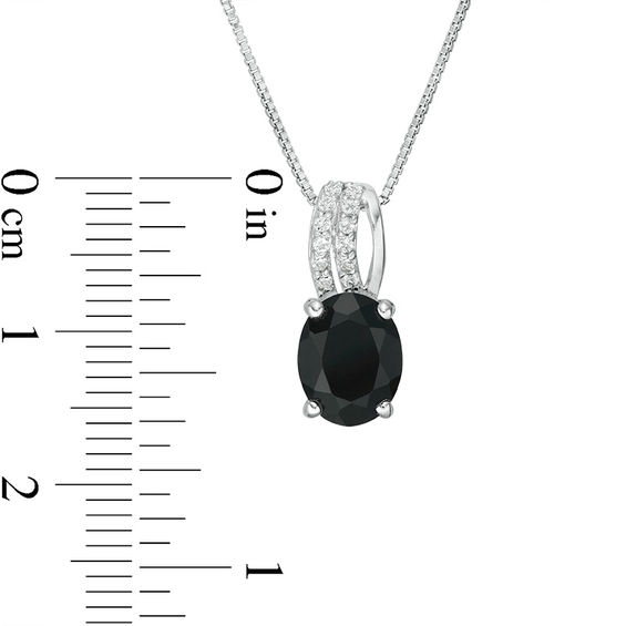 Oval Onyx and White Topaz Multi-Row Pendant in Sterling Silver Oval Onyx and White Topaz Multi-Row Pendant in Sterling Silver