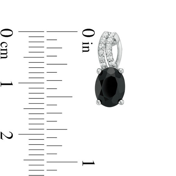 Oval Onyx and White Topaz Multi-Row Drop Earrings in Sterling Silver