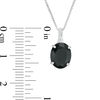 Thumbnail Image 3 of Oval Onyx and Diamond Accent Pendant in Sterling Silver