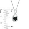 Thumbnail Image 2 of 6.0mm Heart-Shaped Onyx and Diamond Accent Infinity Pendant in Sterling Silver