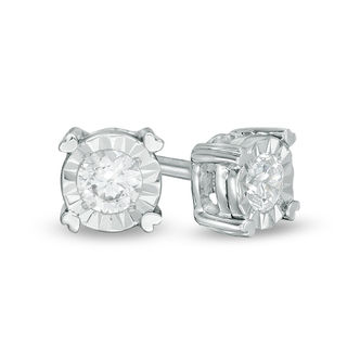 1/5 CT. T.W. Diamond Solitaire Stud Earrings in 10K White Gold