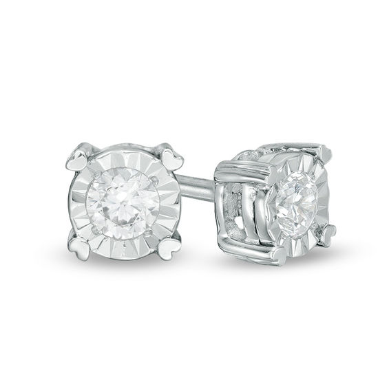 1/5 CT. T.w. Diamond Solitaire Stud Earrings in 10K White Gold