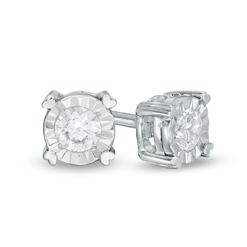 1/10 CT. T.W. Diamond Solitaire Stud Earrings in 14K White Gold