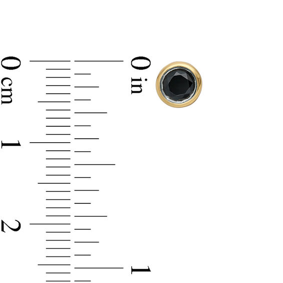 1/2 CT. T.W. Enhanced Black Diamond Bezel-Set Solitaire Stud Earrings in 10K Gold 1/2 CT. T.W. Enhanced Black Diamond Bezel-Set Solitaire Stud Earrings in 10K Gold
