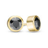 3/4 CT. T.W. Black Diamond Bezel-Set Solitaire Stud Earrings in 10K Gold