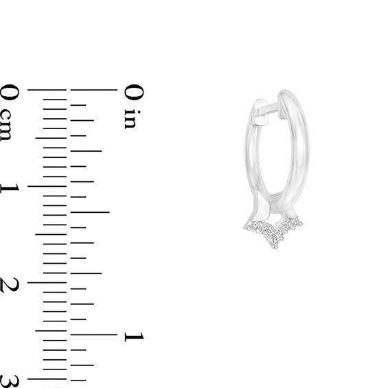 1/20 CT. T.w. Diamond Star Outline Hoop Earrings in Sterling Silver