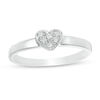 Thumbnail Image 0 of 1/20 CT. T.W. Composite Diamond Heart-Shaped Promise Ring in 14K White Gold