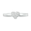 Thumbnail Image 3 of 1/20 CT. T.W. Composite Diamond Heart-Shaped Promise Ring in 14K White Gold