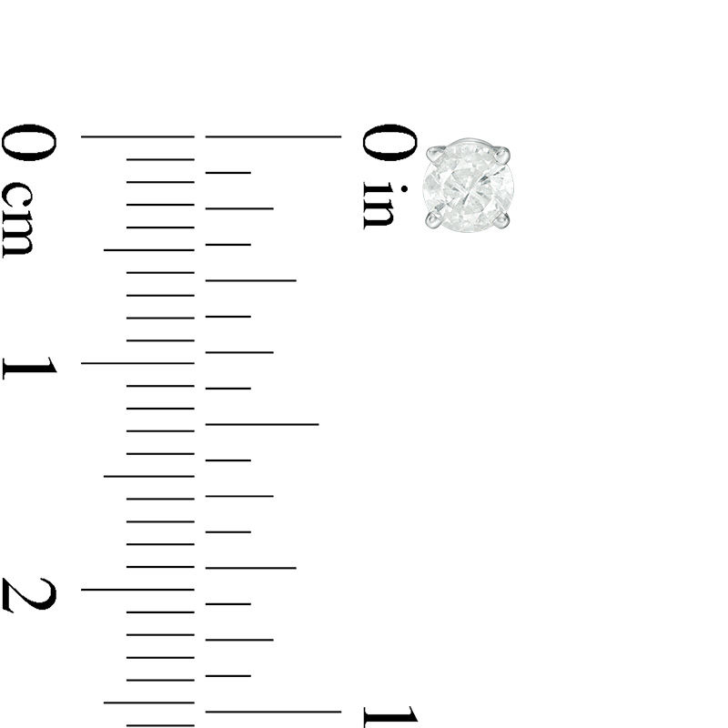 Main Image 3 of 1/2 CT. T.W. Diamond Solitaire Stud Earrings in 10K White Gold (J/I3)