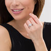 Thumbnail Image 2 of 0.95 CT. T.W. Pear-Shaped Multi-Diamond Frame Multi-Row Ring in 10K White Gold