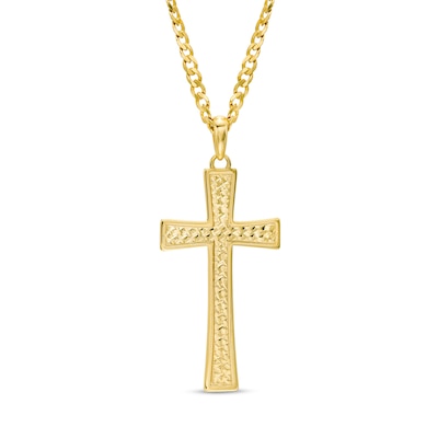 Arrow Jewelry Stainless Steel cross with diamond cut solid 14K gold cross pendant 