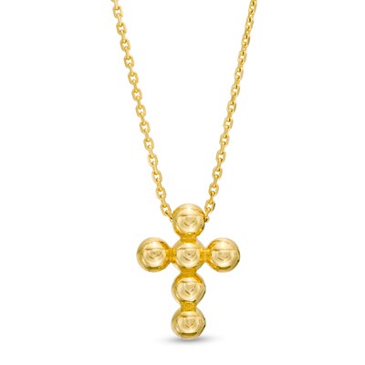 14K Gold Plated Cross charm pendant spacer bracelet necklace loose bead 6233