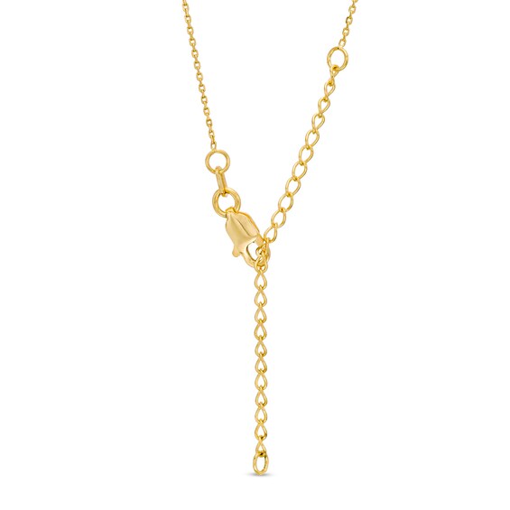 Lord's Prayer and Cut-Out Cross Disc Dangle Necklace in 14K Gold - 22"